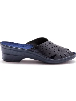 Mules en cuir ajouré