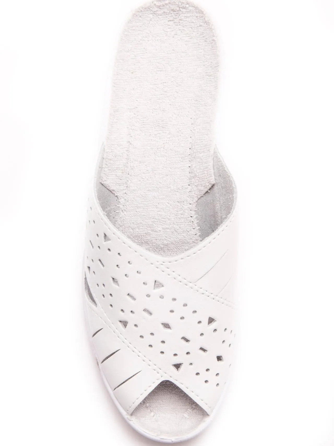 Mules en cuir ajouré