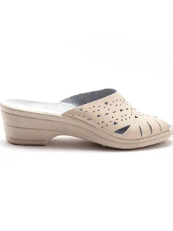 Mules en cuir ajouré