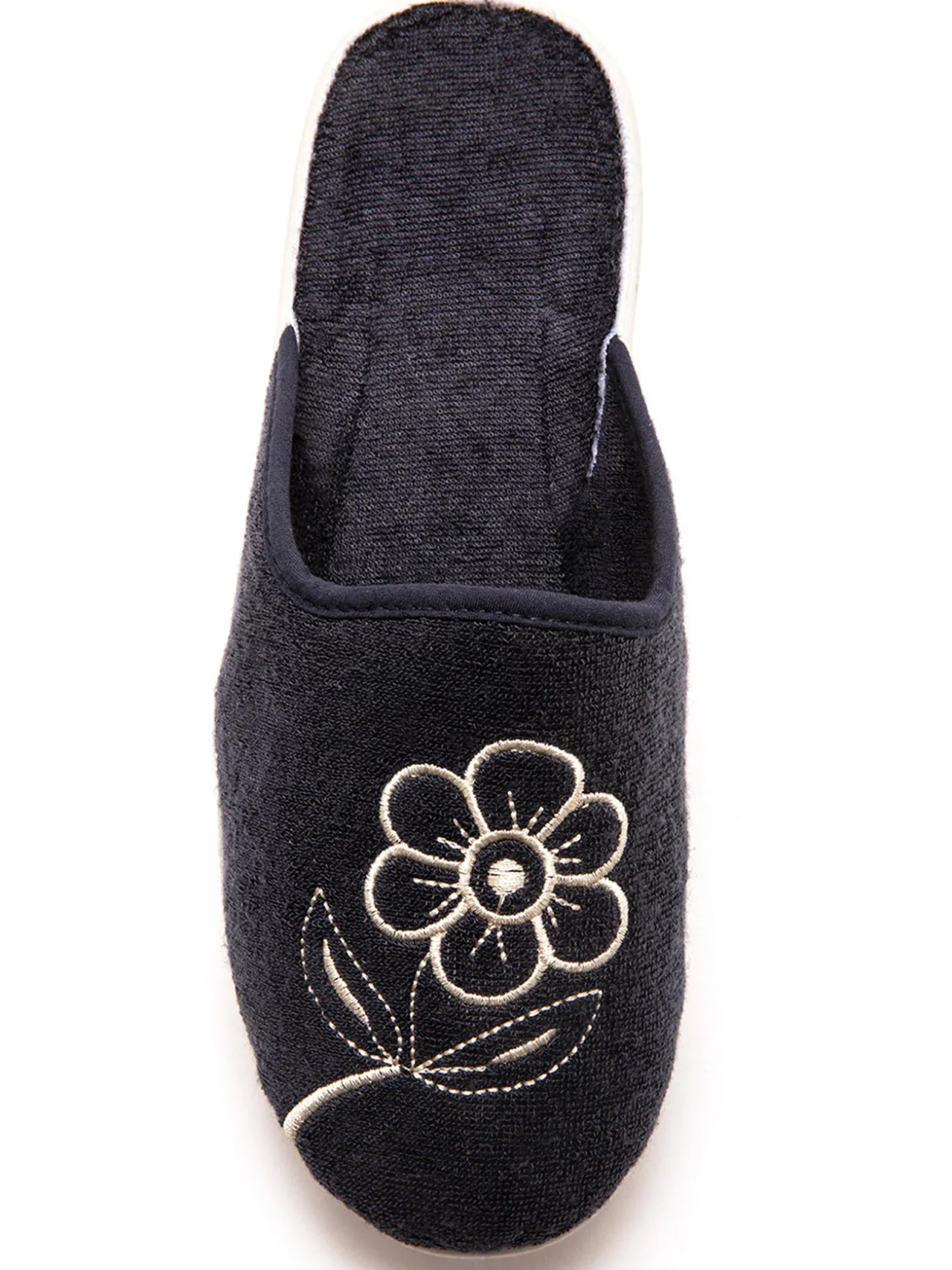 Mules fermées brodées