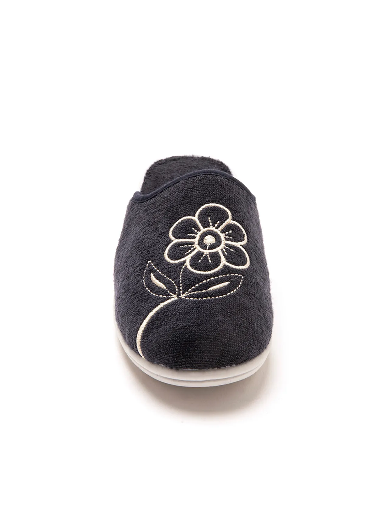 Mules fermées brodées