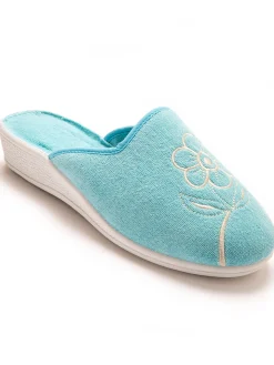 Mules fermées brodées