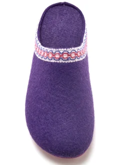 Mules feutre à galon fantaisie