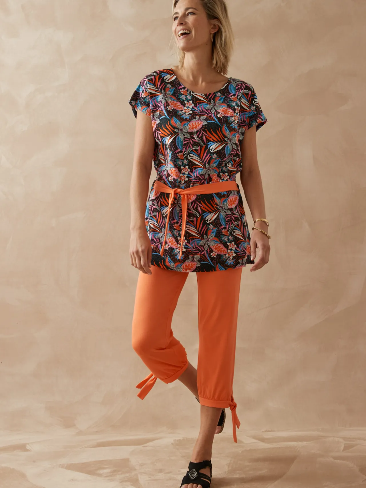 Pantacourt en maille style sarouel