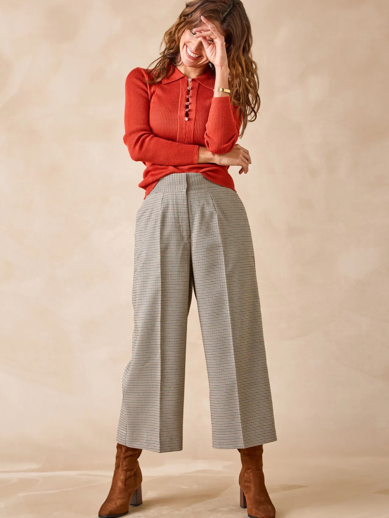 Pantacourt large élastiqué dos