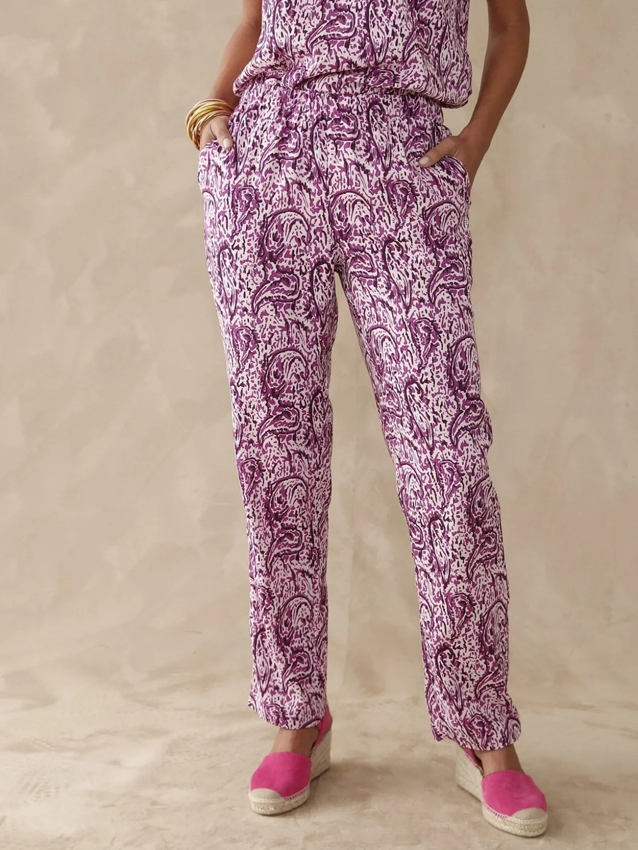 Pantalon fluide entièrement élastiqué