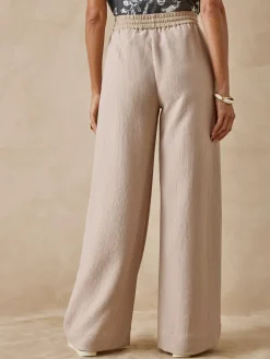 Pantalon large aspect froissé