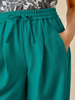 Pantalon large aspect froissé