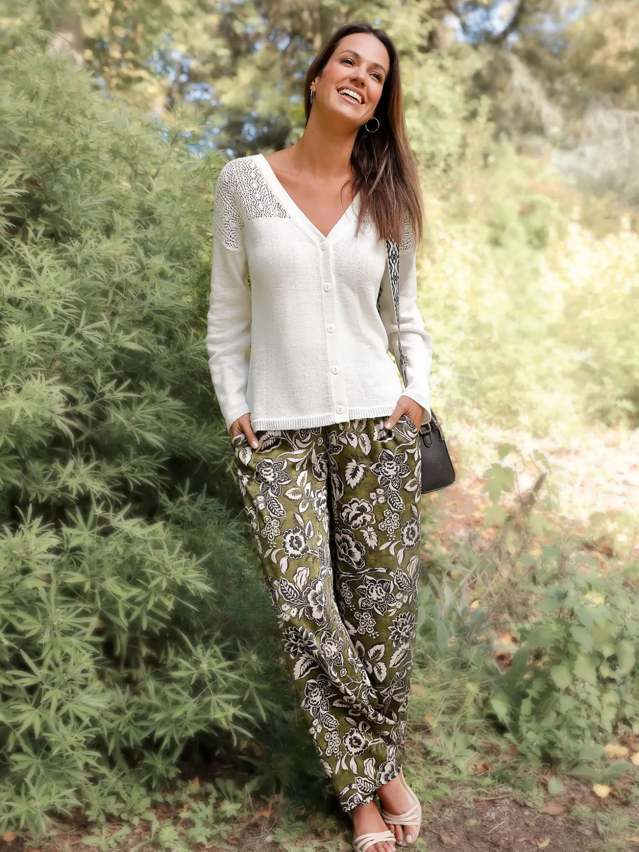 Pantalon large élastiqué