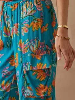 Pantalon large élastiqué