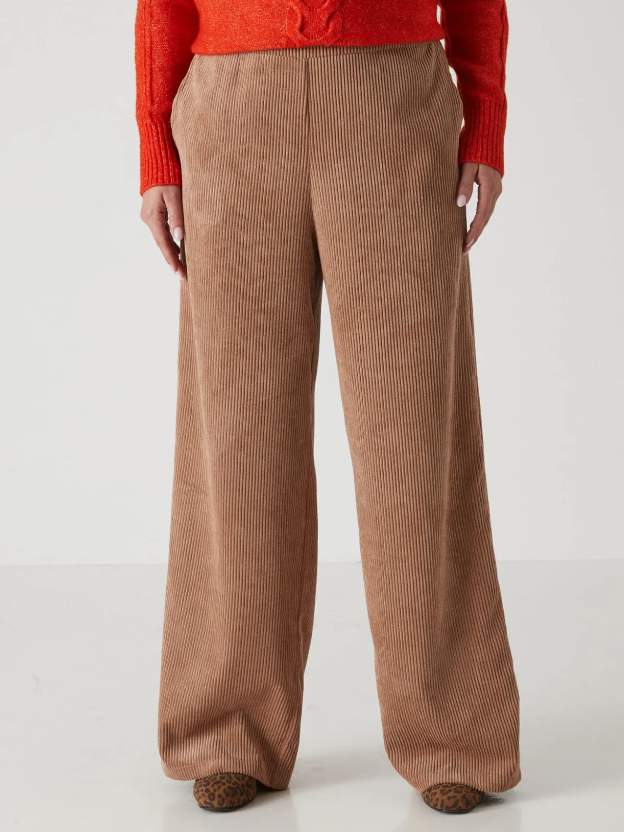 Pantalon large velours côtelé