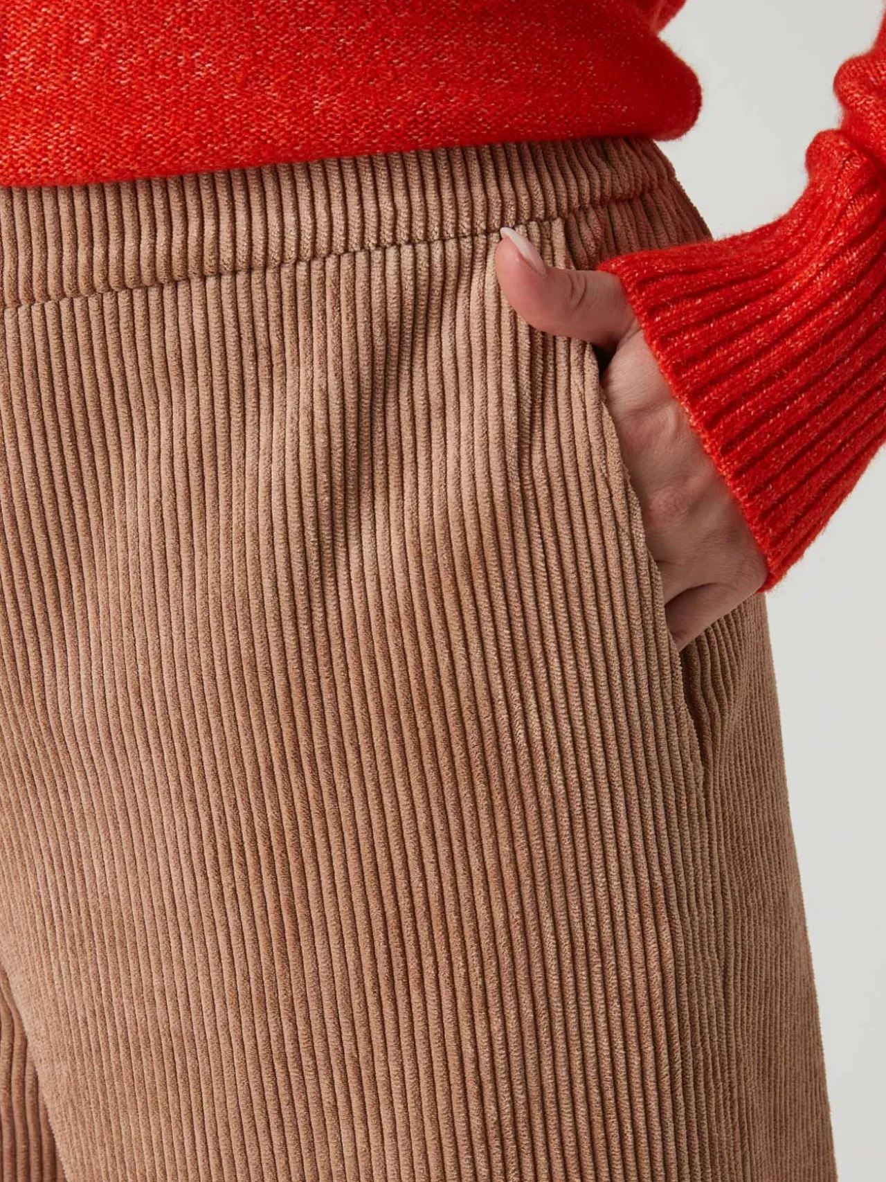 Pantalon large velours côtelé