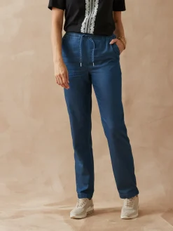 Pantalon élastiqué en chambray