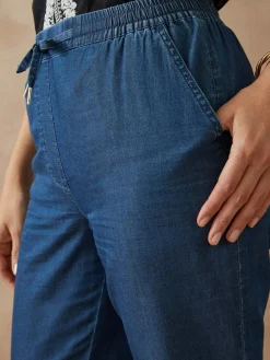Pantalon élastiqué en chambray