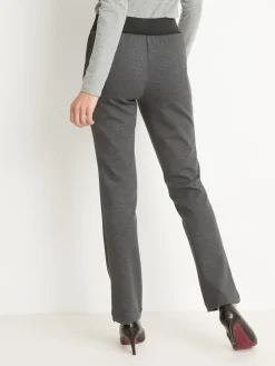 Pantalon élastiqué en maille milano