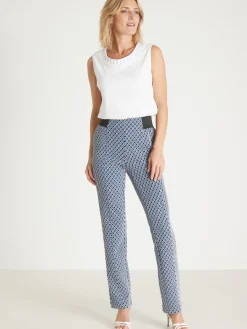 Pantalon élastiqué en maille milano