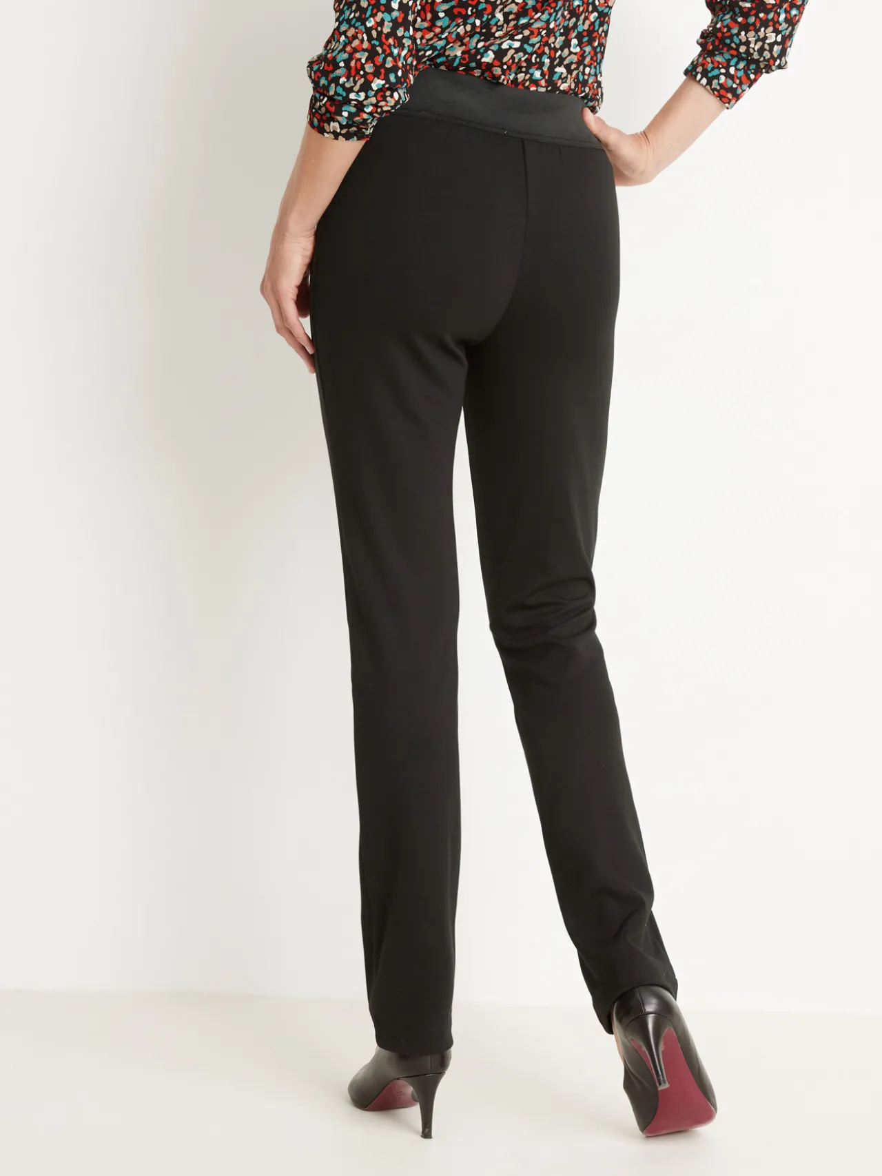 Pantalon élastiqué en maille milano