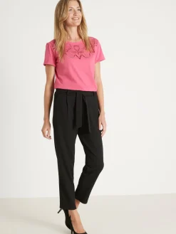 Pantalon élastiqué en maille