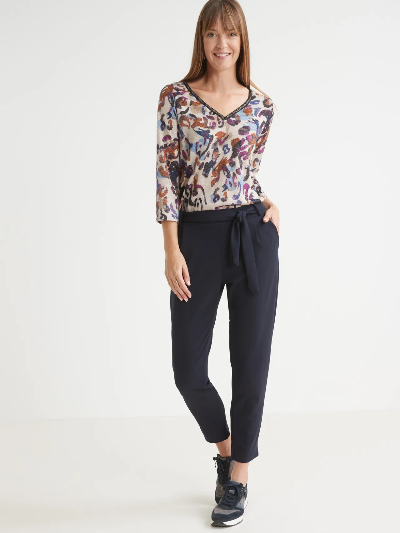 Pantalon élastiqué en maille