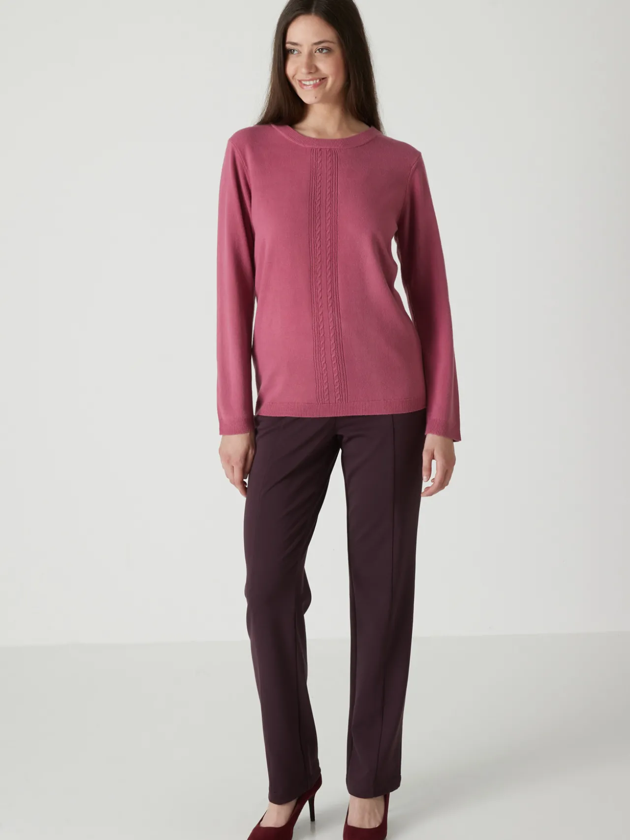 Pantalon élastiqué en maille milano