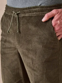 Pantalon élastiqué en velours 200 raies