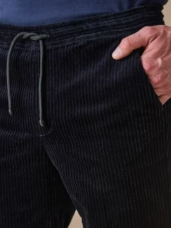 Pantalon élastiqué en velours 200 raies