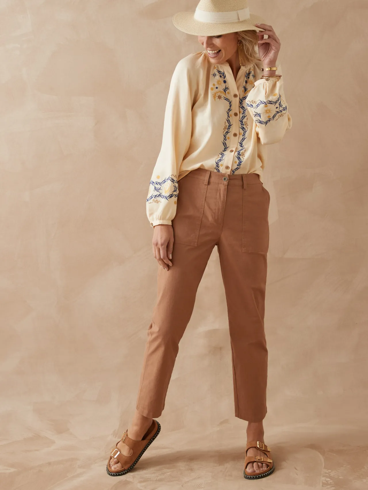 Pantalon 7/8ème en toile extensible