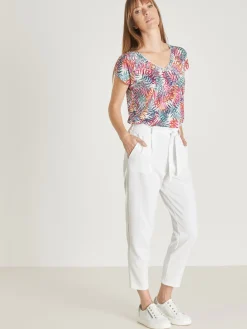 Pantalon raccourci élastiqué