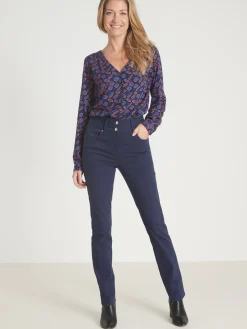 Pantalon taille haute coupe droite