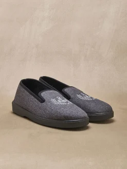 Pantoufles brodées intérieur éponge