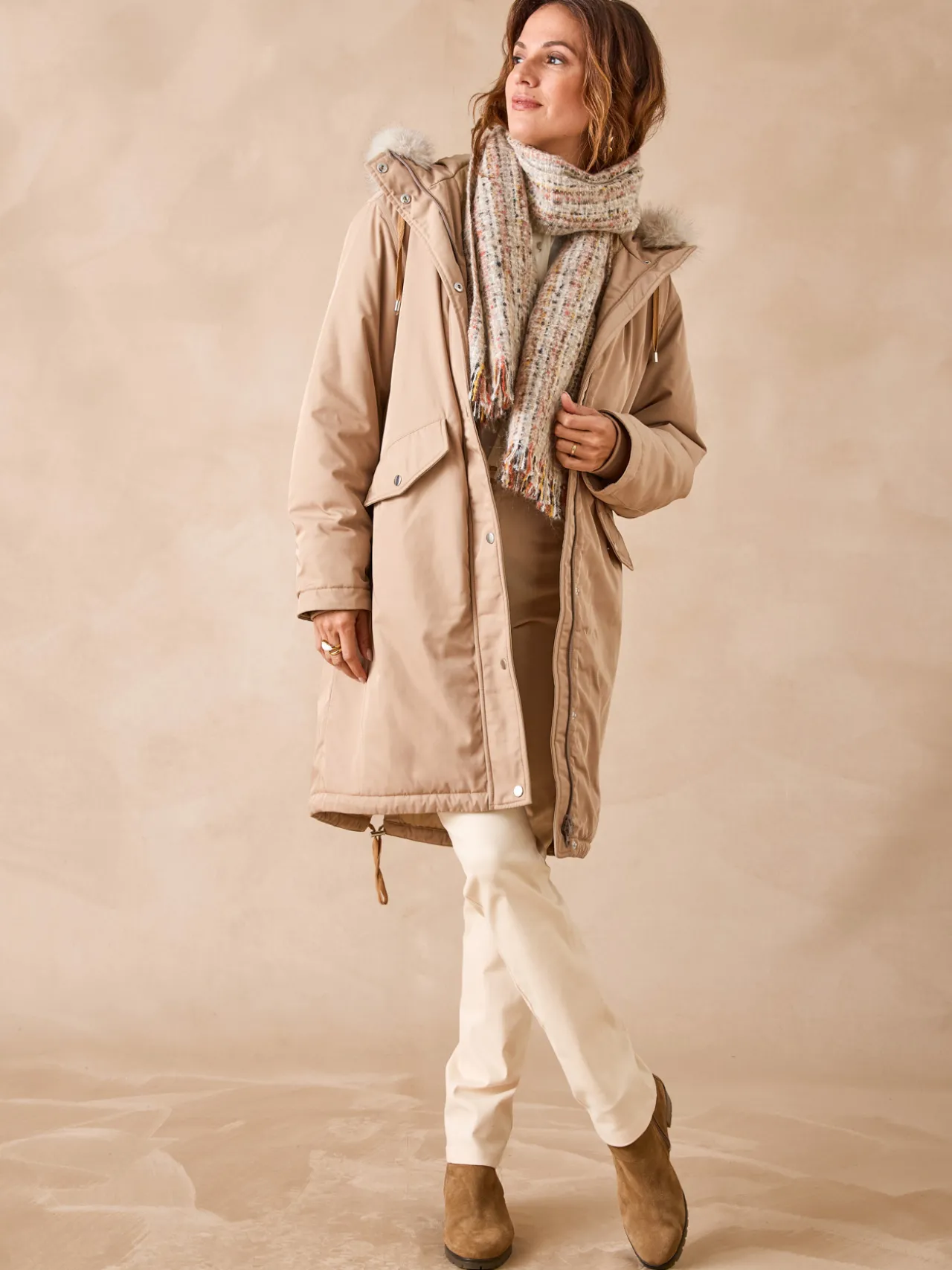 Parka longue intérieur matelassé