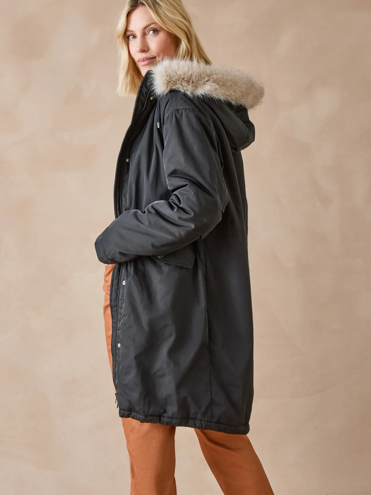 Parka longue intérieur matelassé