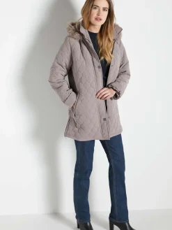 Parka matelassée courte en microfibre