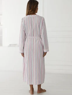 Peignoir forme kimono en seersucker