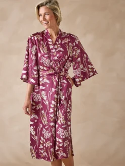 Peignoir kimono en satin