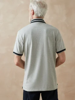 Polo en maille chinée