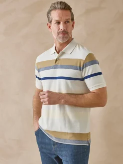 Polo rayé en maille piquée