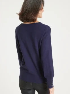 Pull boutons-bijoux aux manches