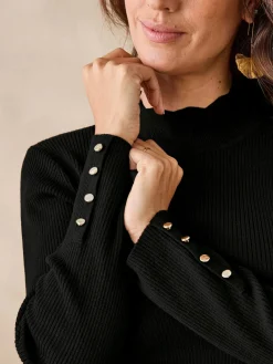 Pull col montant avec laine