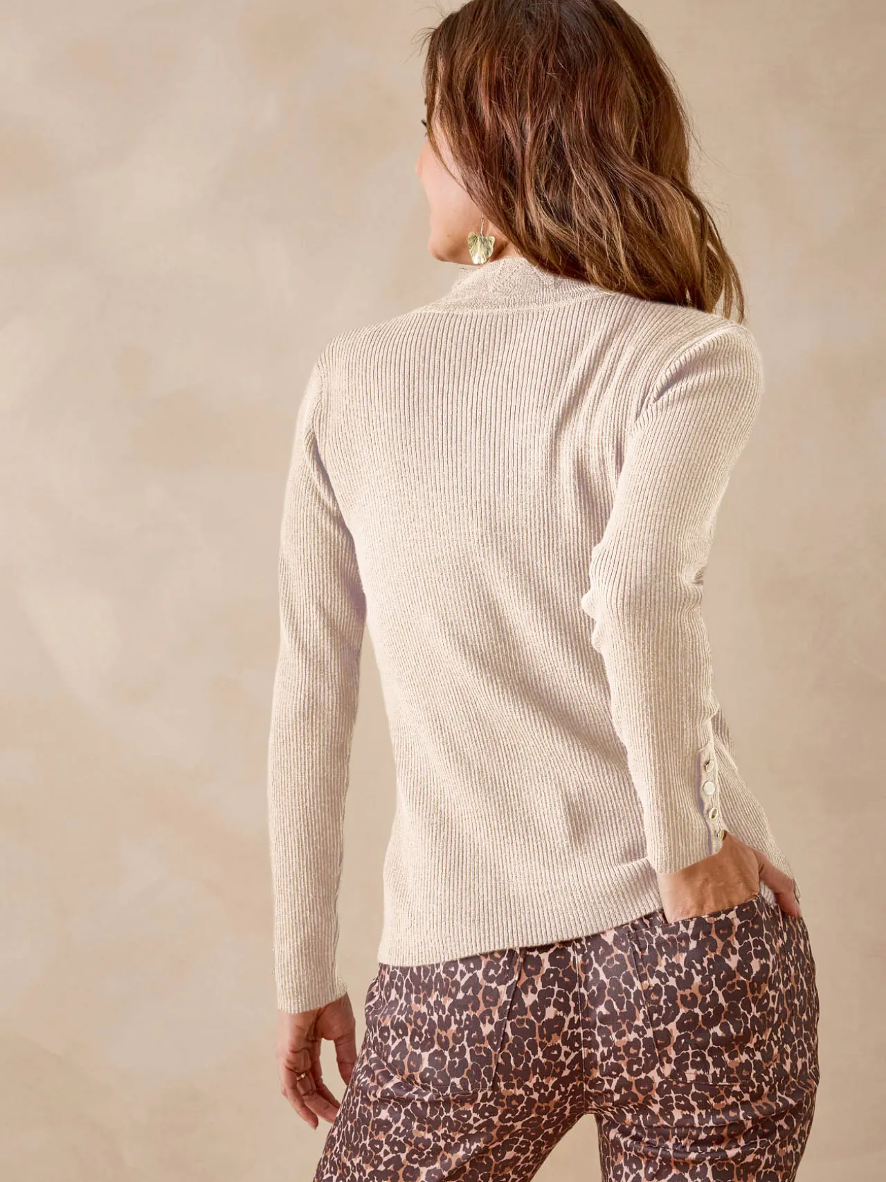 Pull col montant avec laine