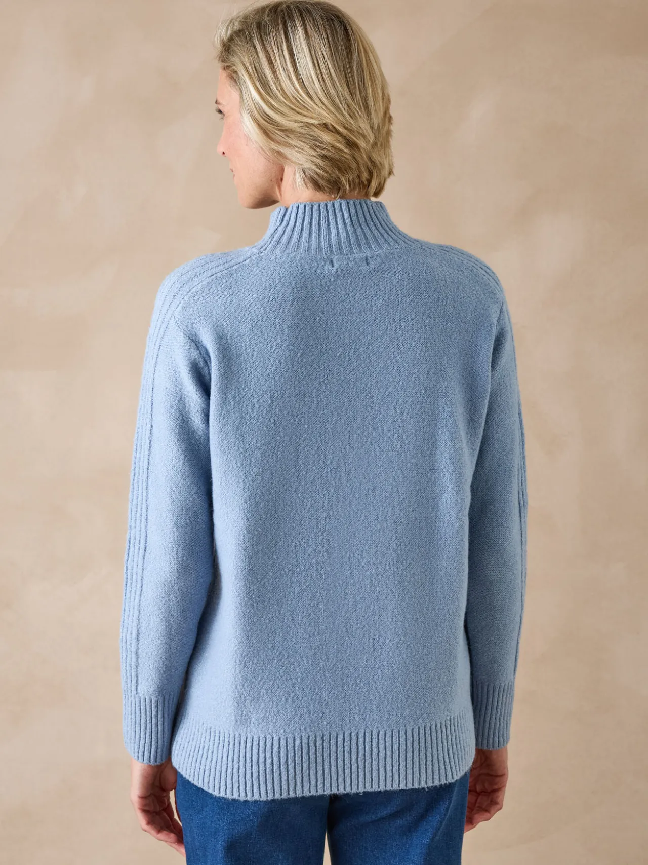 Pull col montant en jersey envers