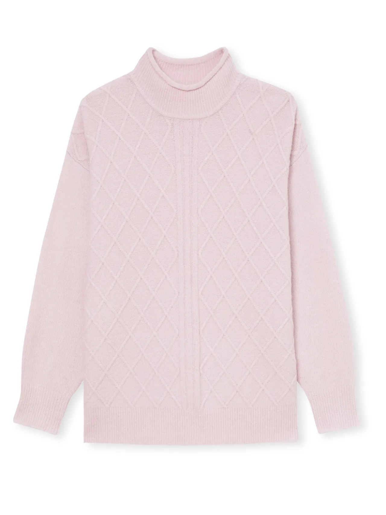Pull col montant maille fantaisie