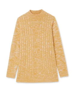 Pull col montant maille torsadée