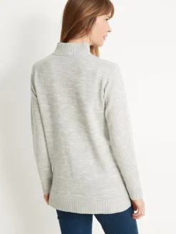 Pull col montant maille torsadée