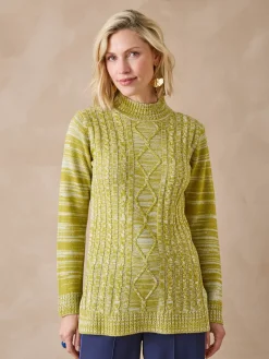 Pull col montant maille torsadée