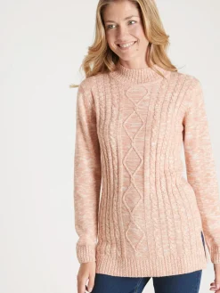 Pull col montant maille torsadée