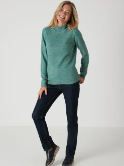 Pull col montant manches longues