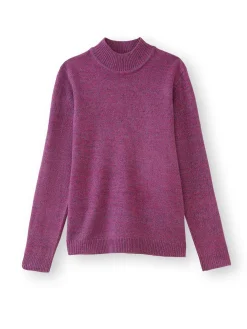 Pull col montant manches longues