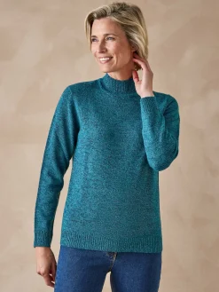 Pull col montant manches longues