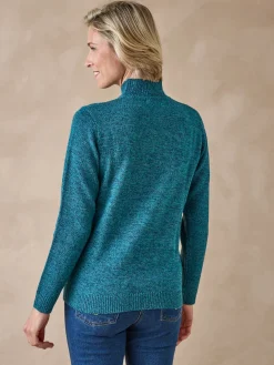 Pull col montant manches longues